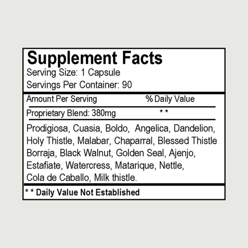 Formula #15 Yerbas Amargas, Liver Support* 90 Vegetable Capsules - Image 2