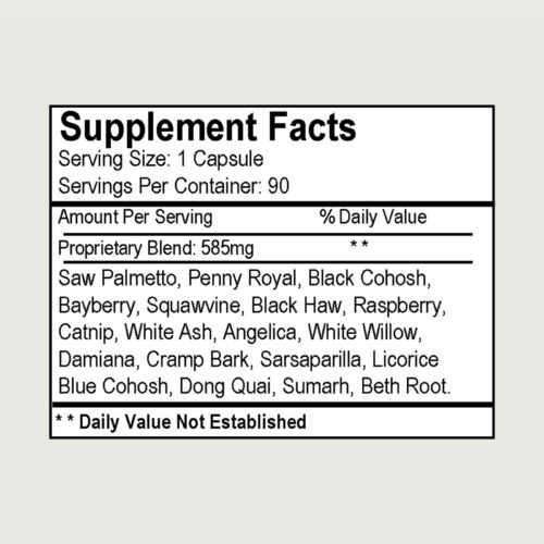 Formula #55 Femmes, Female Pain Aid* 90 Veg Caps Supplement Facts