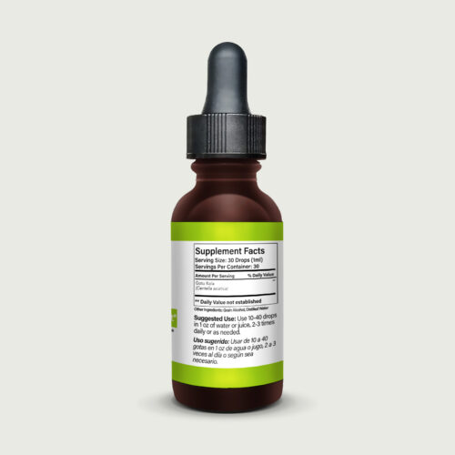 Gotu Kola Extract 1 fl oz (30ml) Supplement Facts